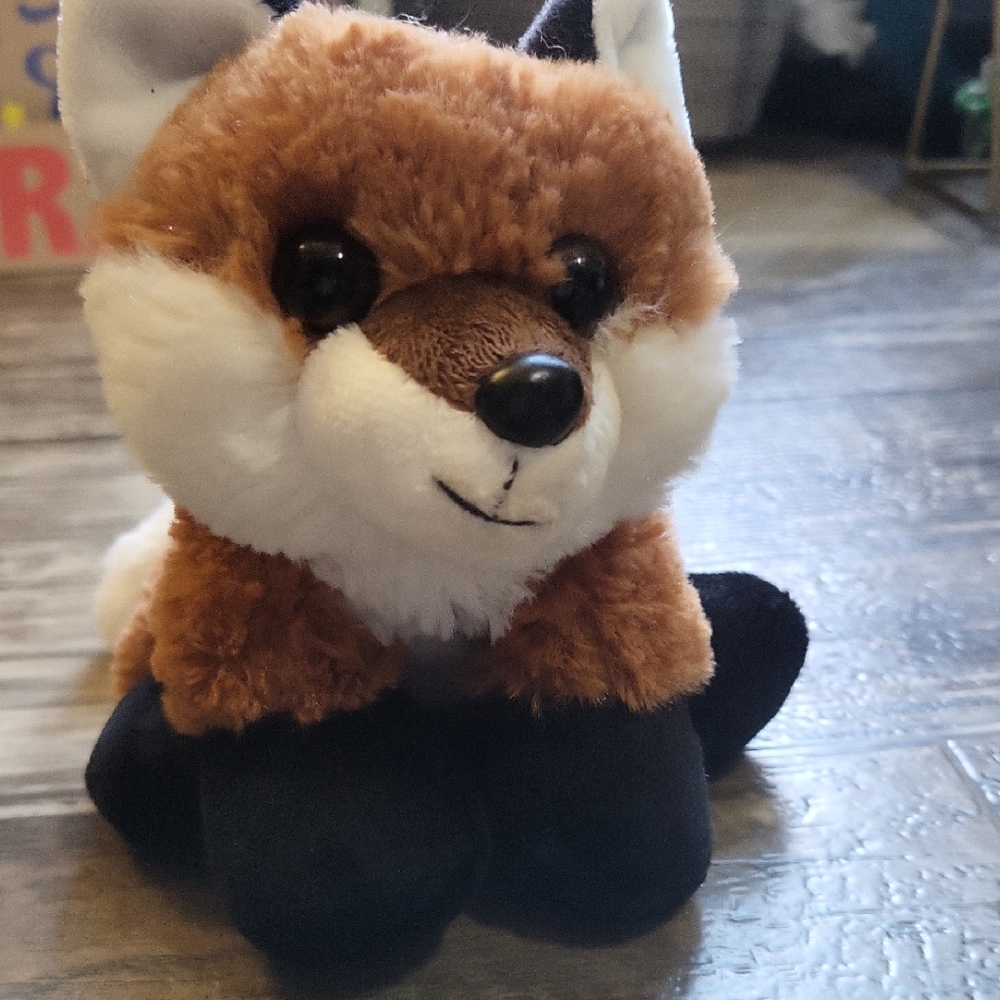 Charming Brown and White Plush Fox Toy